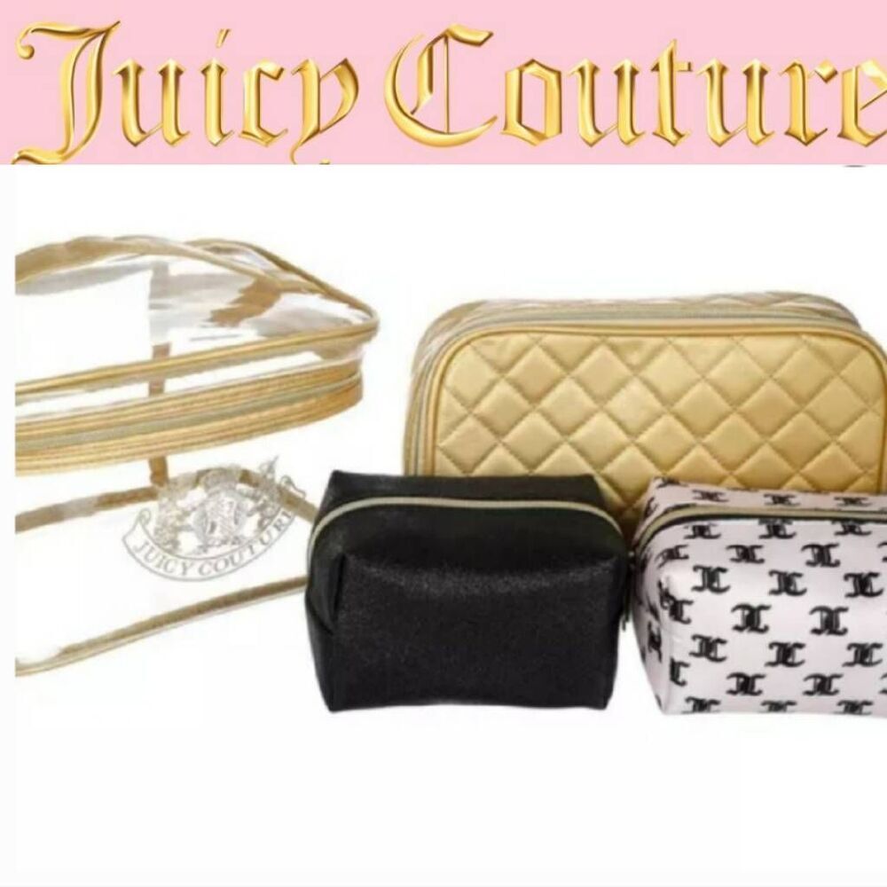 Juicy Couture‎ Heritage JC Logo 4-Piece Travel Cosmetic Bag